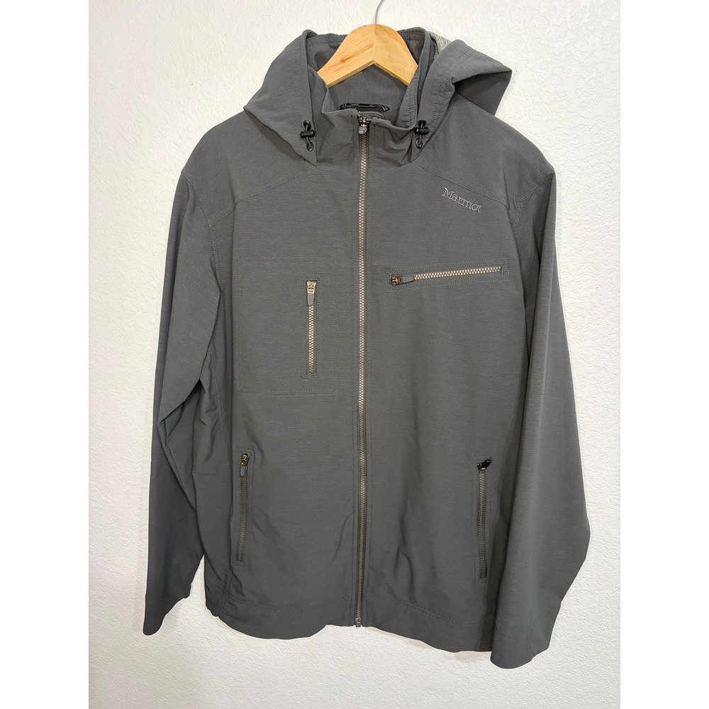 Marmot Mens Softshell Jacket‎ and Pants Set Charcoal Grey Hooded Outdoor Suit L